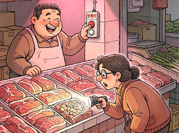 市场监管总局拟禁用“生鲜灯”：一纸禁令为何难灭一盏"小灯"?
